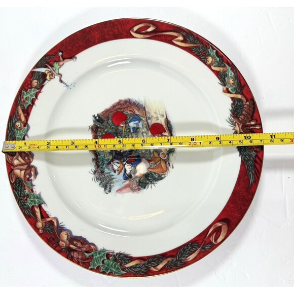 Disney Christmas Stefan Lindahl Fryklovern Donald Duck Plates 10 3/4" Signed VTG - Picture 6 of 6